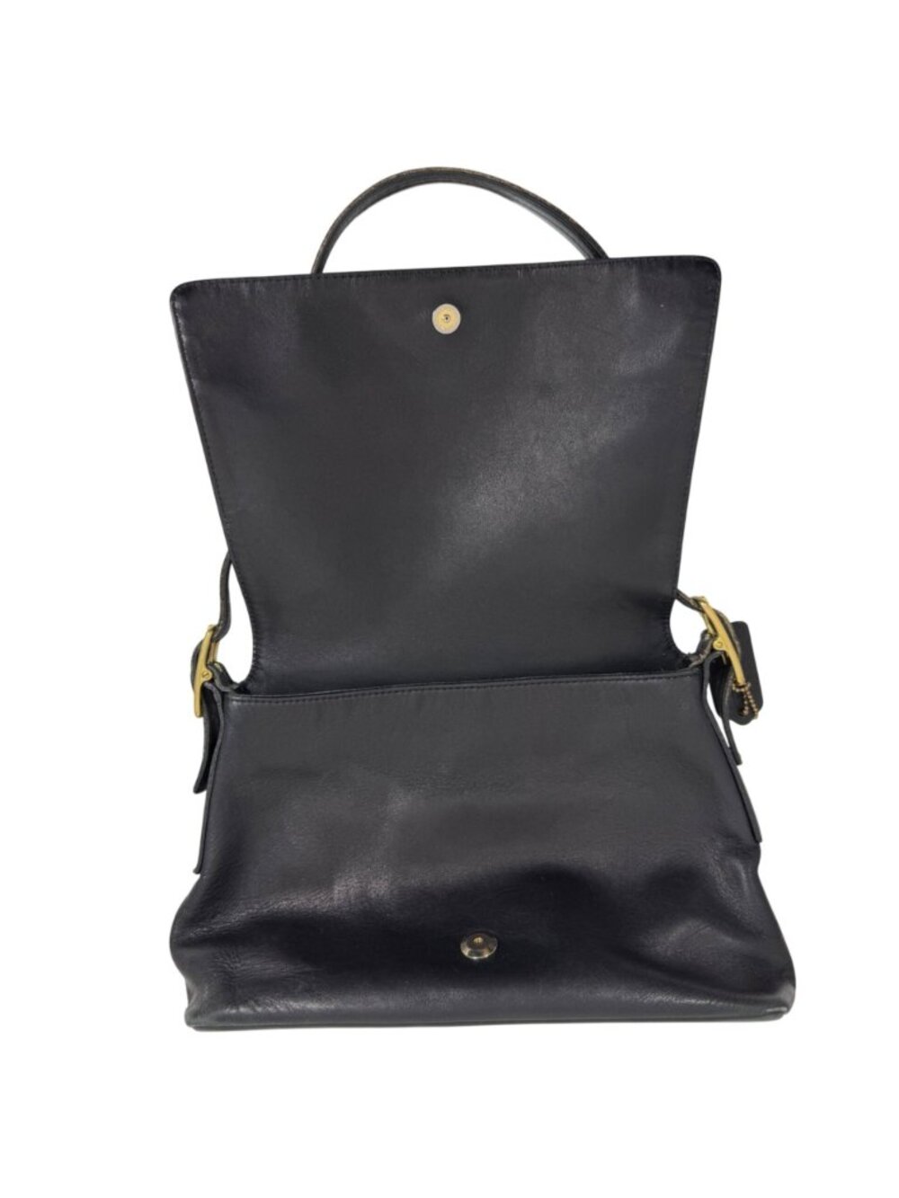 Vintage Y2K Coach Legacy 9828 Black Soft Leather Flap Shoulder Bag w/ Hang Tag - Picture 13 of 16
